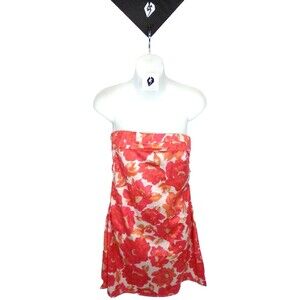 Unbrand Strapless Floral Cute Chic Women's Zipper Close Mini Dress Size Medium